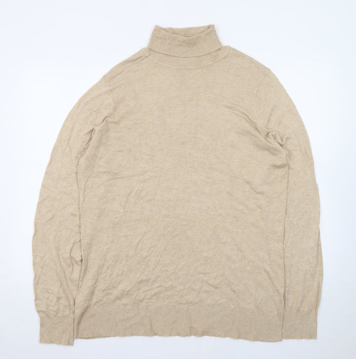 LTS Women Beige Roll Neck Long Sleeve Jumper Size 22-24