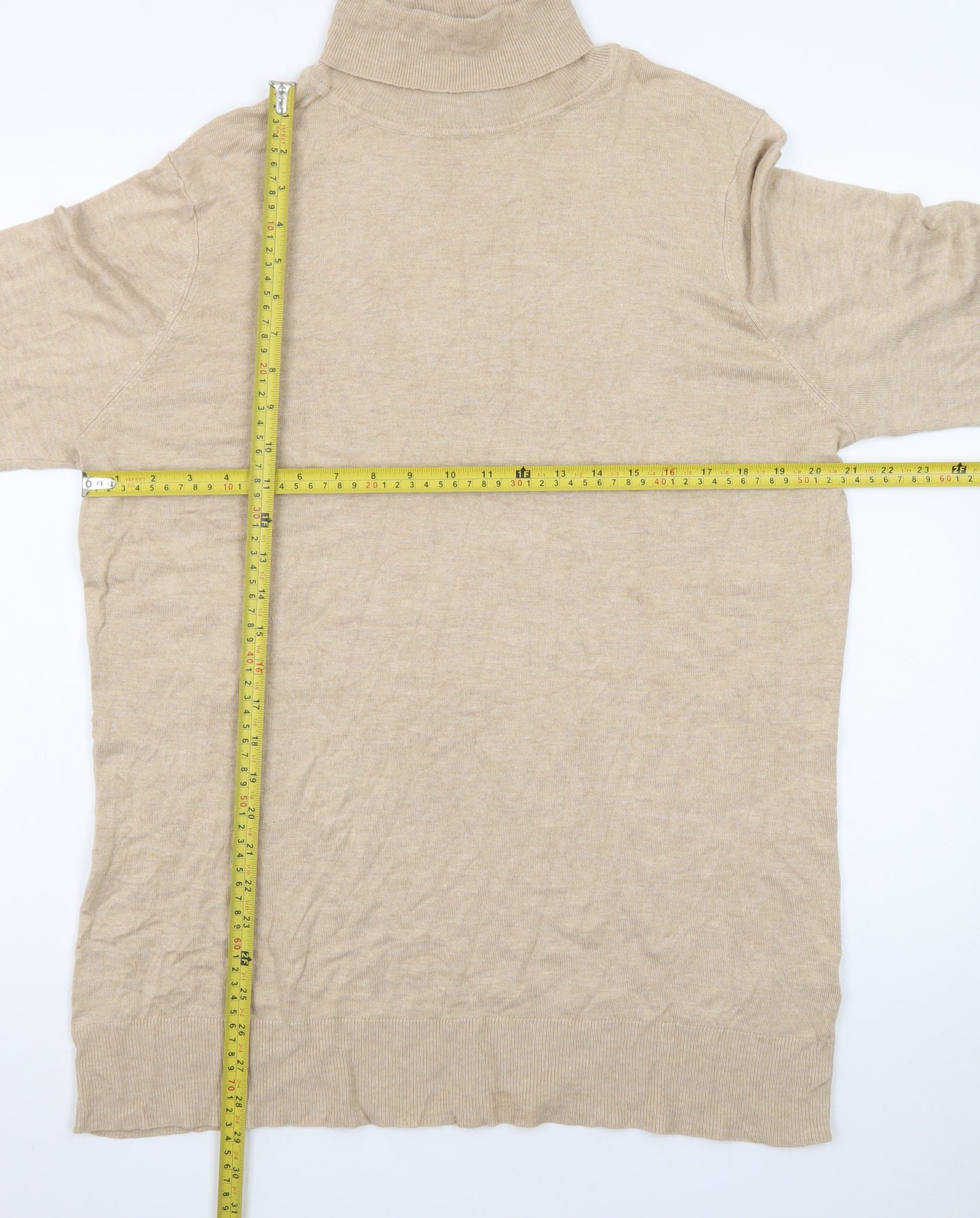LTS Women Beige Roll Neck Long Sleeve Jumper Size 22-24
