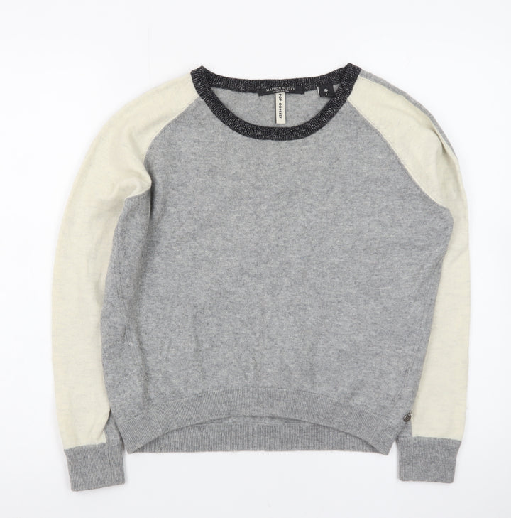 Maison Scotch Women's Grey Wool Blend Pullover Jumper Size S