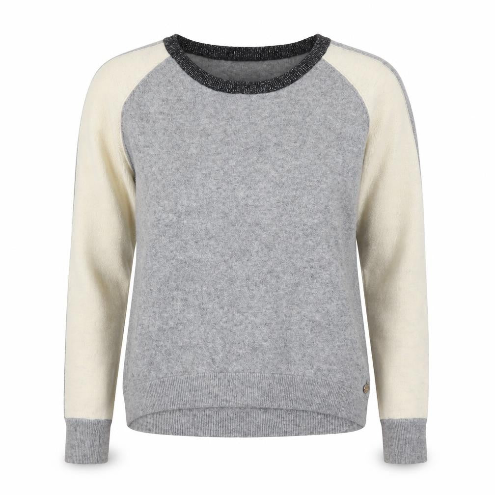 Front view of Maison Scotch Women's Grey Wool Blend jumper, size S