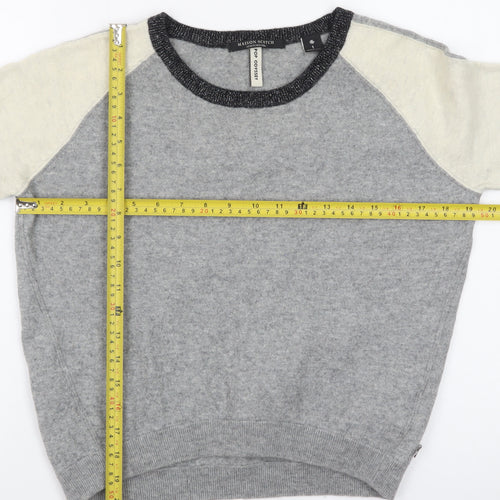 Maison Scotch Women's Grey Wool Blend Pullover Jumper Size S