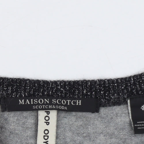 Maison Scotch Women's Grey Wool Blend Pullover Jumper Size S