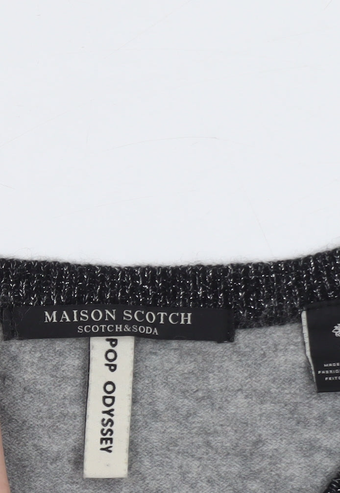 Maison Scotch Women's Grey Wool Blend Pullover Jumper Size S