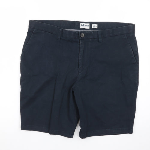 Admiral Men's Blue Chino Shorts Size 36 Regular Cotton Blend