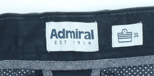 Admiral Men's Blue Chino Shorts Size 36 Regular Cotton Blend