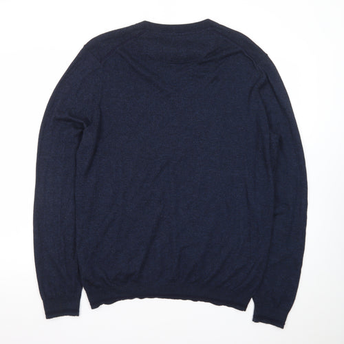 Ted Baker Men's Blue Wool Blend V-Neck Jumper Size XL