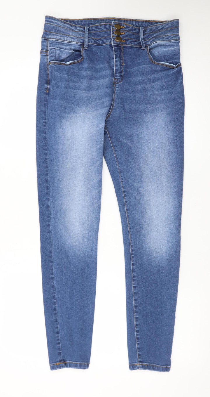 Denim Co Womens Blue Skinny Jeans Size 16 High Rise Stretch