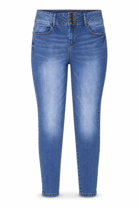 Denim Co Womens Blue Skinny Jeans Size 16 High Rise Stretch
