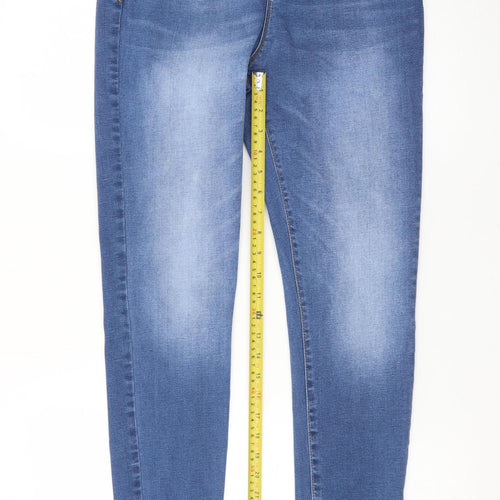 Denim Co Womens Blue Skinny Jeans Size 16 High Rise Stretch
