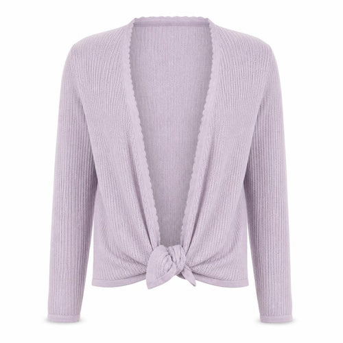Fat Face Women’s Purple Knit Cotton Cardigan UK 8 V-Neck Tie Front