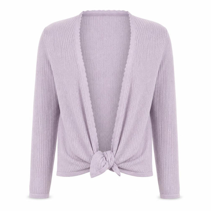 FatFace Women’s Purple Knit Cotton Cardigan UK 8 V-Neck Tie Front