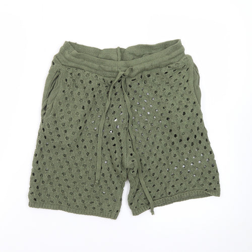 BoohooMAN Men’s Green Knit Sweat Shorts Size S Casual Lightweight