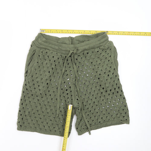 BoohooMAN Men’s Green Knit Sweat Shorts Size S Casual Lightweight