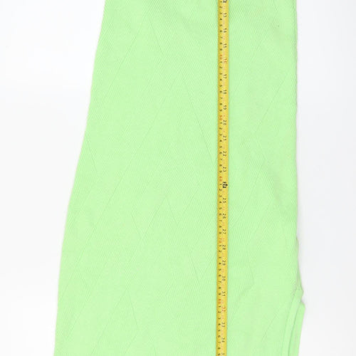 FP Beach Women's Green Halter Slip Dress Size M Knit Summer Style