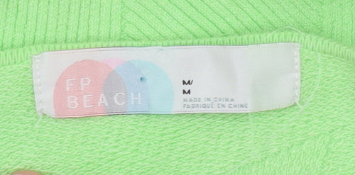 FP Beach Women's Green Halter Slip Dress Size M Knit Summer Style