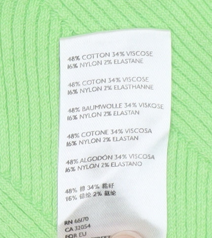 FP Beach Women's Green Halter Slip Dress Size M Knit Summer Style