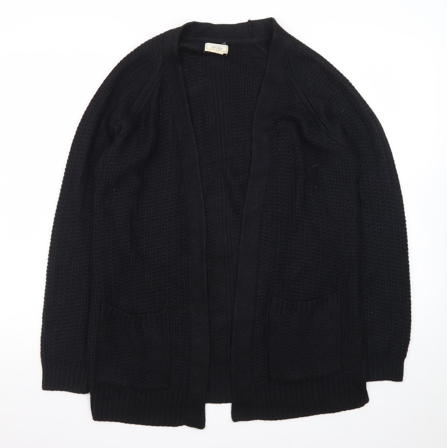 Fat Face Women Black Size 6 Open Cardigan Knit Jumper
