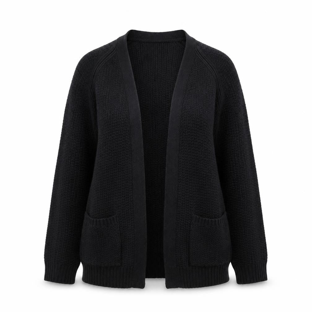 Fat Face Women Black Size 6 Open Cardigan Knit Jumper