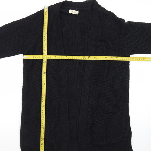 Fat Face Women Black Size 6 Open Cardigan Knit Jumper