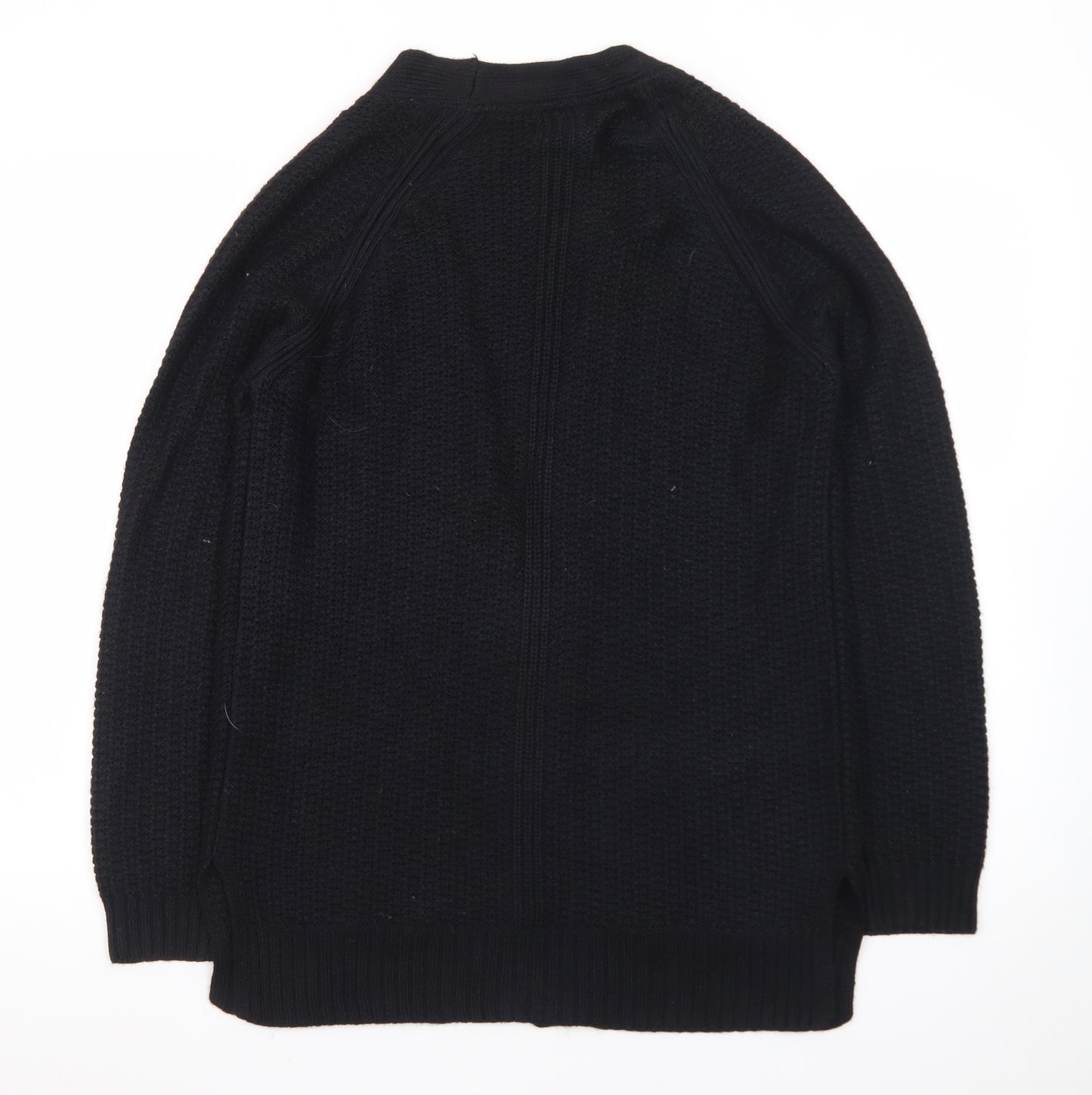 Fat Face Women Black Size 6 Open Cardigan Knit Jumper