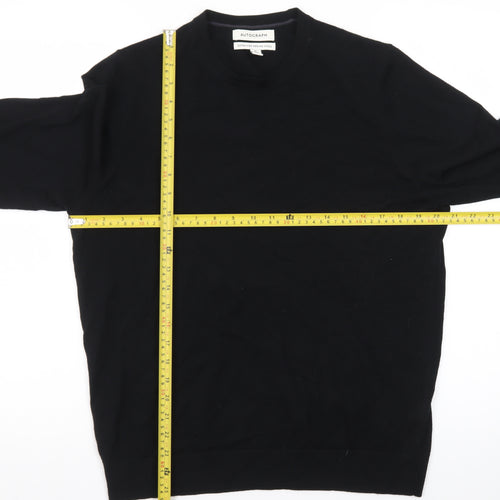 Marks and Spencer Mens Black Merino Wool Crew Neck Jumper M