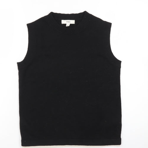 Marks and Spencer Women's Black Knit Sleeveless Vest Jumper Size S