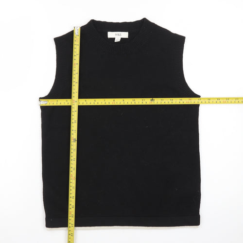 Marks and Spencer Women's Black Knit Sleeveless Vest Jumper Size S