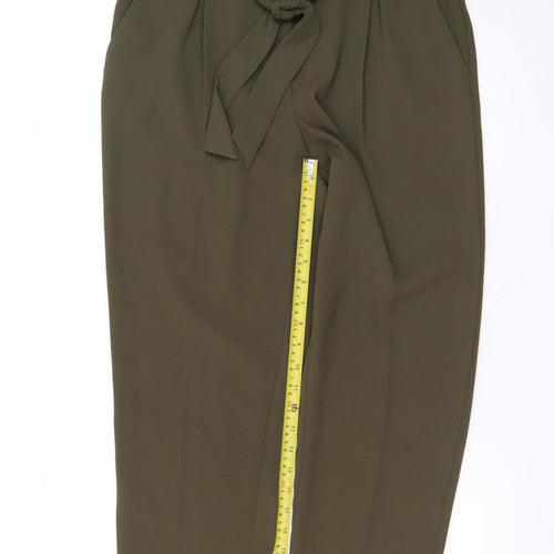 F&F Women's Green Paperbag Tapered Trousers Size 14