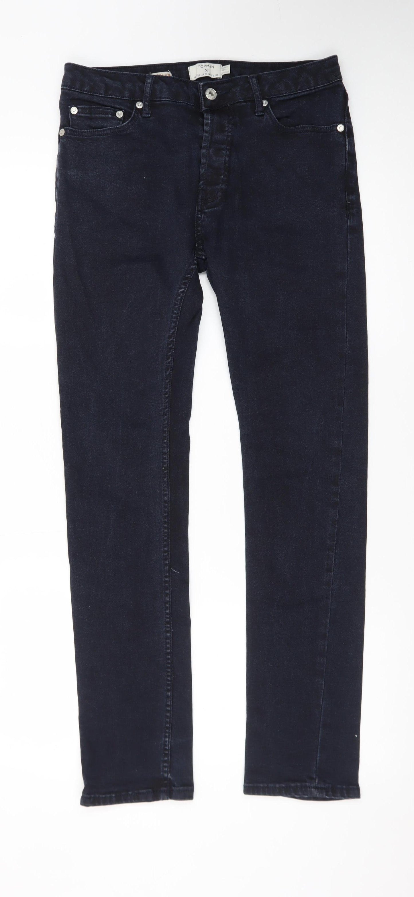 Topman Men's Dark Blue Slim Fit Denim Jeans Size 30R