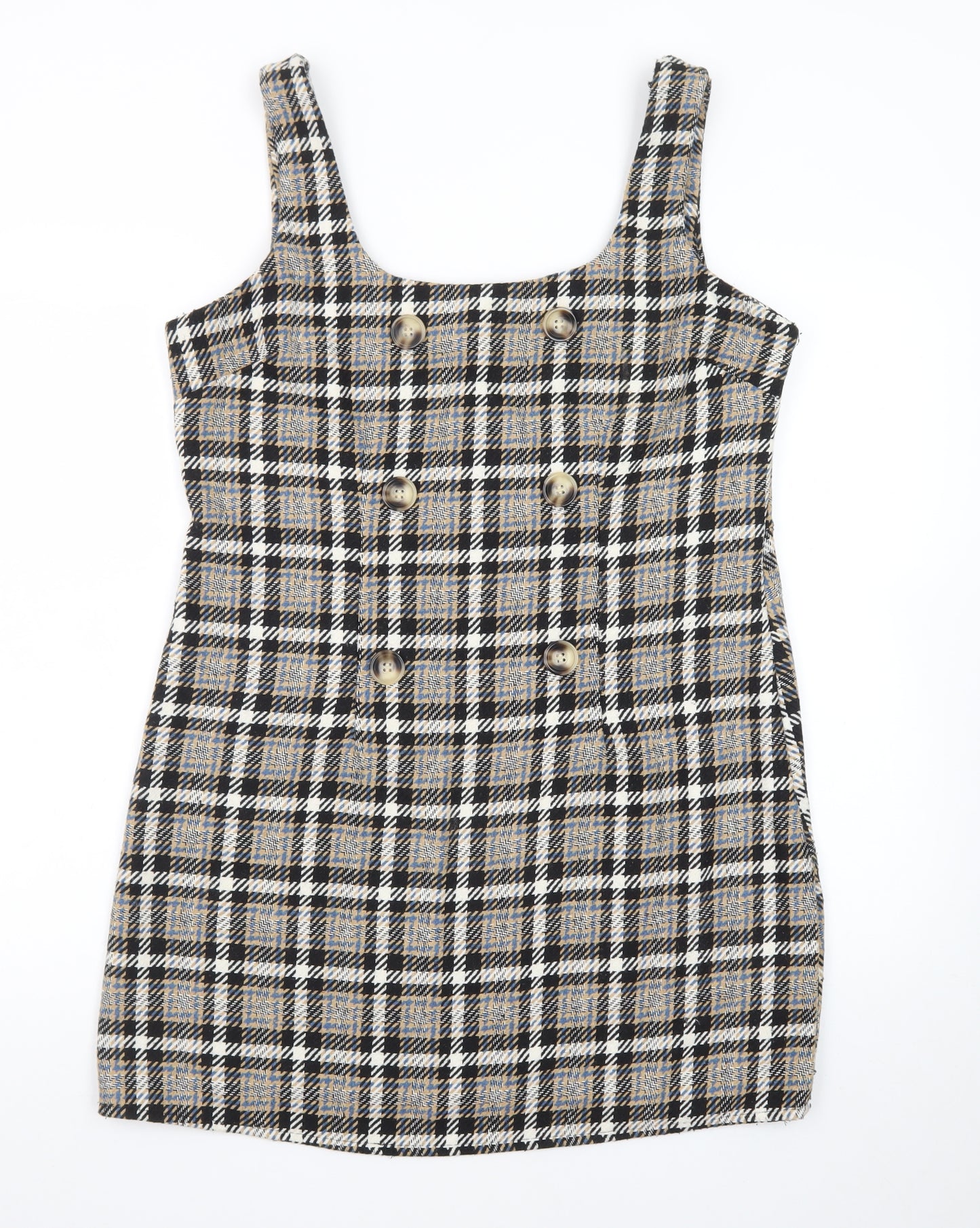 New Look Women's Multicoloured Check Pinafore Dress Size 14