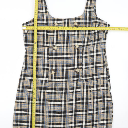 New Look Women's Multicoloured Check Pinafore Dress Size 14