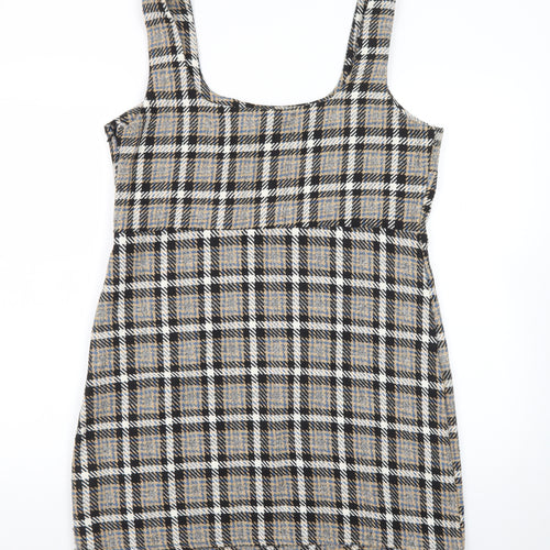 New Look Women's Multicoloured Check Pinafore Dress Size 14