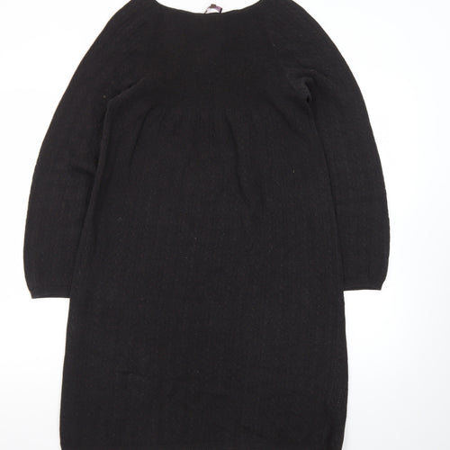 Phase Eight Women’s Black Wool Blend Long Sleeve Shift Dress Size 12