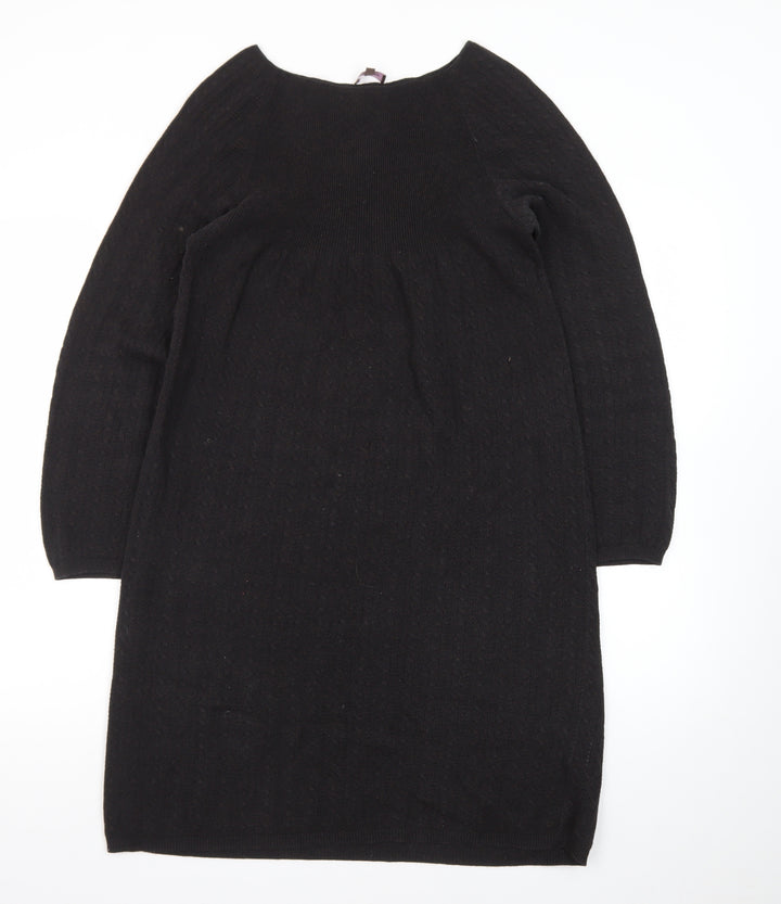 Phase Eight Women’s Black Wool Blend Long Sleeve Shift Dress Size 12