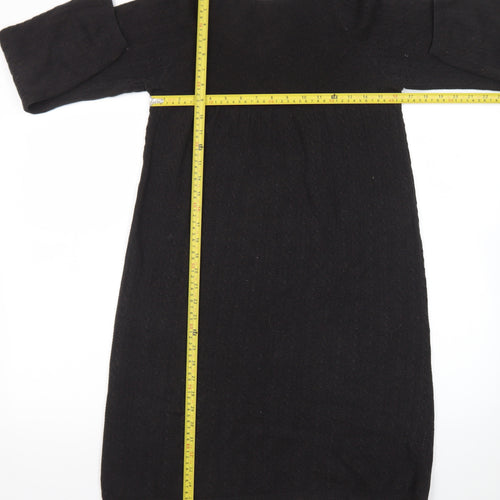 Phase Eight Women’s Black Wool Blend Long Sleeve Shift Dress Size 12