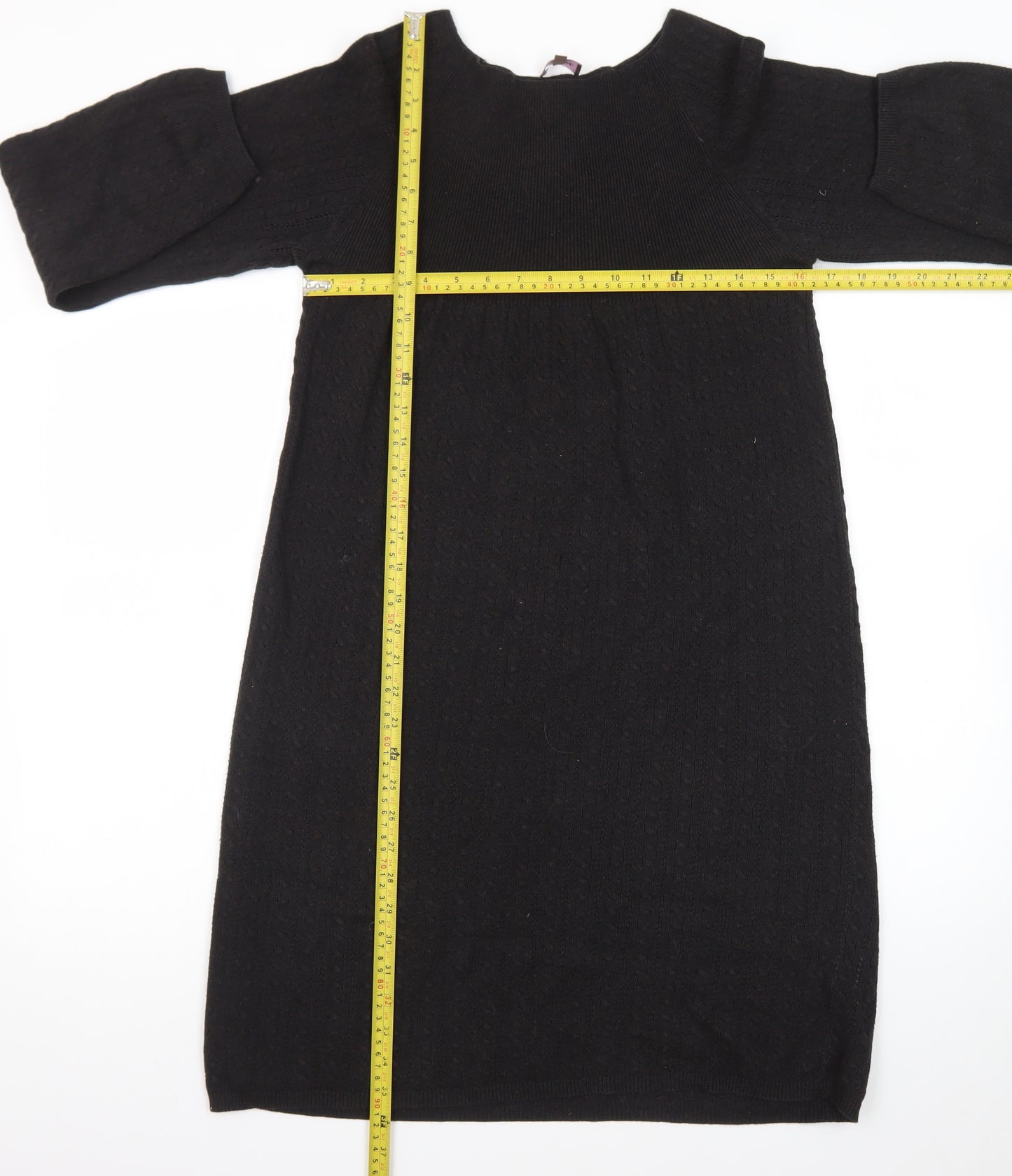 Phase Eight Women’s Black Wool Blend Long Sleeve Shift Dress Size 12