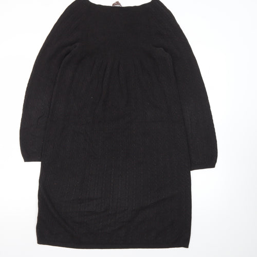 Phase Eight Women’s Black Wool Blend Long Sleeve Shift Dress Size 12