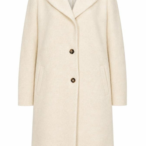 In The Style Women’s Beige Wool Blend Long Overcoat UK 12
