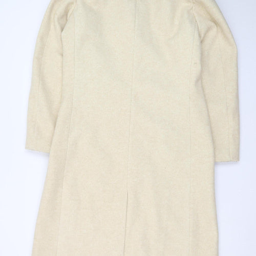 In The Style Women’s Beige Wool Blend Long Overcoat UK 12
