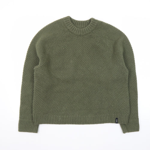 Finisterre Women Green Wool Blend Crew Neck Jumper Size 12