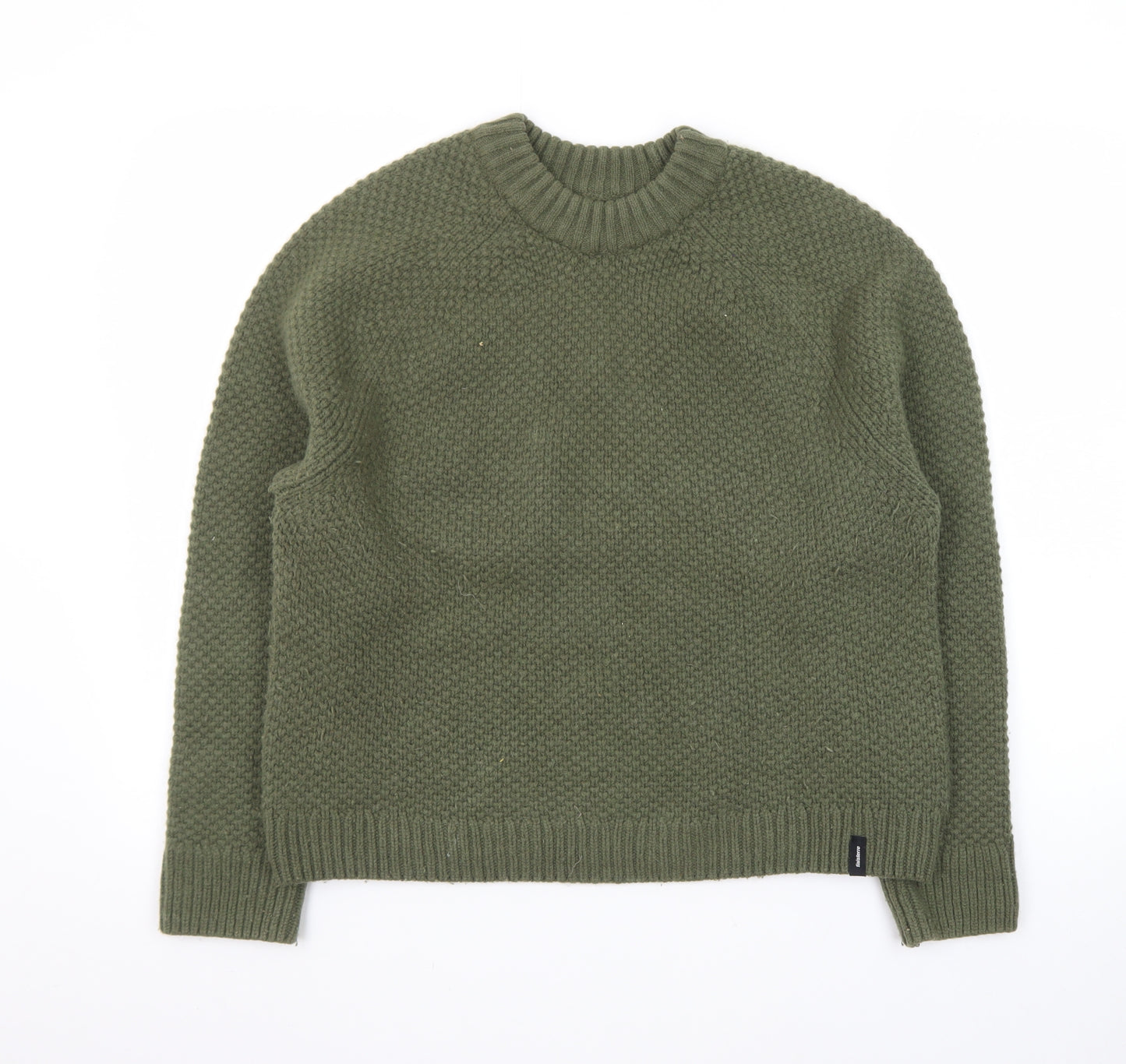 Finisterre Women Green Wool Blend Crew Neck Jumper Size 12