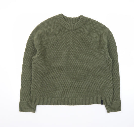Finisterre Women Green Wool Blend Crew Neck Jumper Size 12