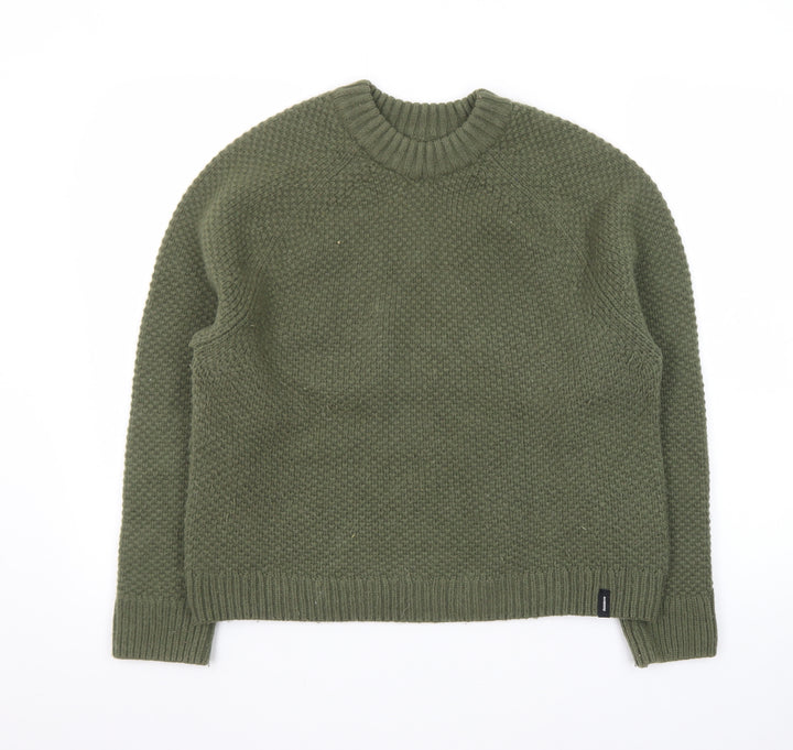 Finisterre Women Green Wool Blend Crew Neck Jumper Size 12