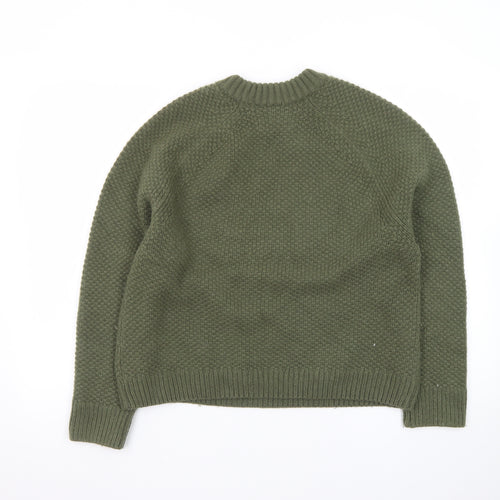 Finisterre Women Green Wool Blend Crew Neck Jumper Size 12