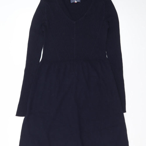 Joules Women's Black Wool Knit Fit & Flare Dress Size 10
