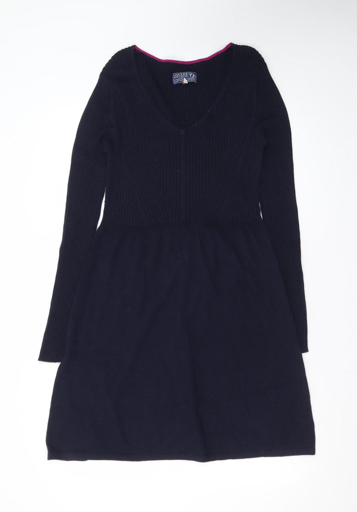 Joules Women's Black Wool Knit Fit & Flare Dress Size 10