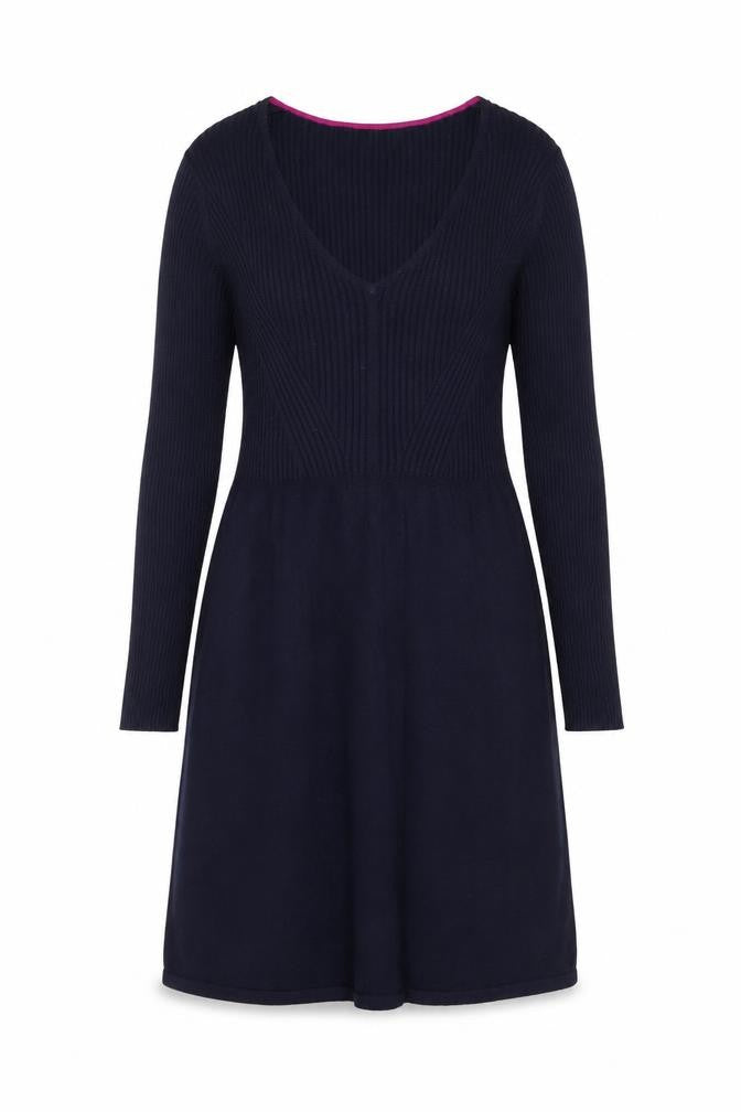 Joules Women's Black Wool Knit Fit & Flare Dress Size 10