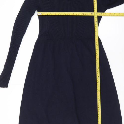 Joules Women's Black Wool Knit Fit & Flare Dress Size 10