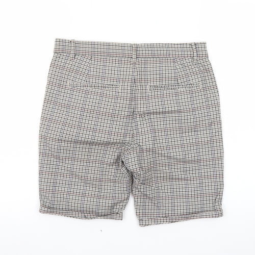 River Island Men's Grey Check Chino Shorts Size 28 Regular Fit