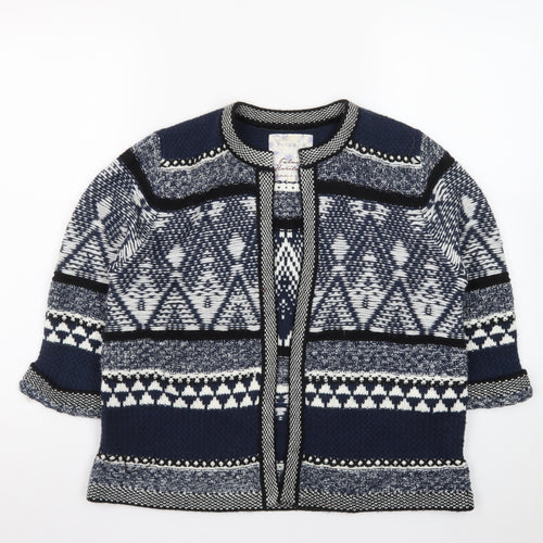 Falmer Heritage Women's Blue Geometric Knit Cardigan Size 12